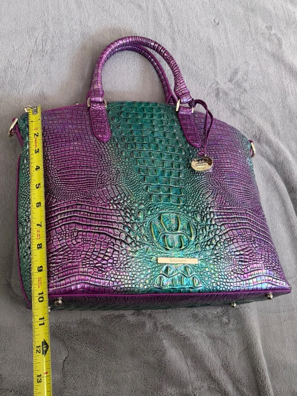 BRAHMIN Large Duxbury Hyacinth Ombre Mini Melbourne Leather Satchel Bag Purse - Picture 9 of 16